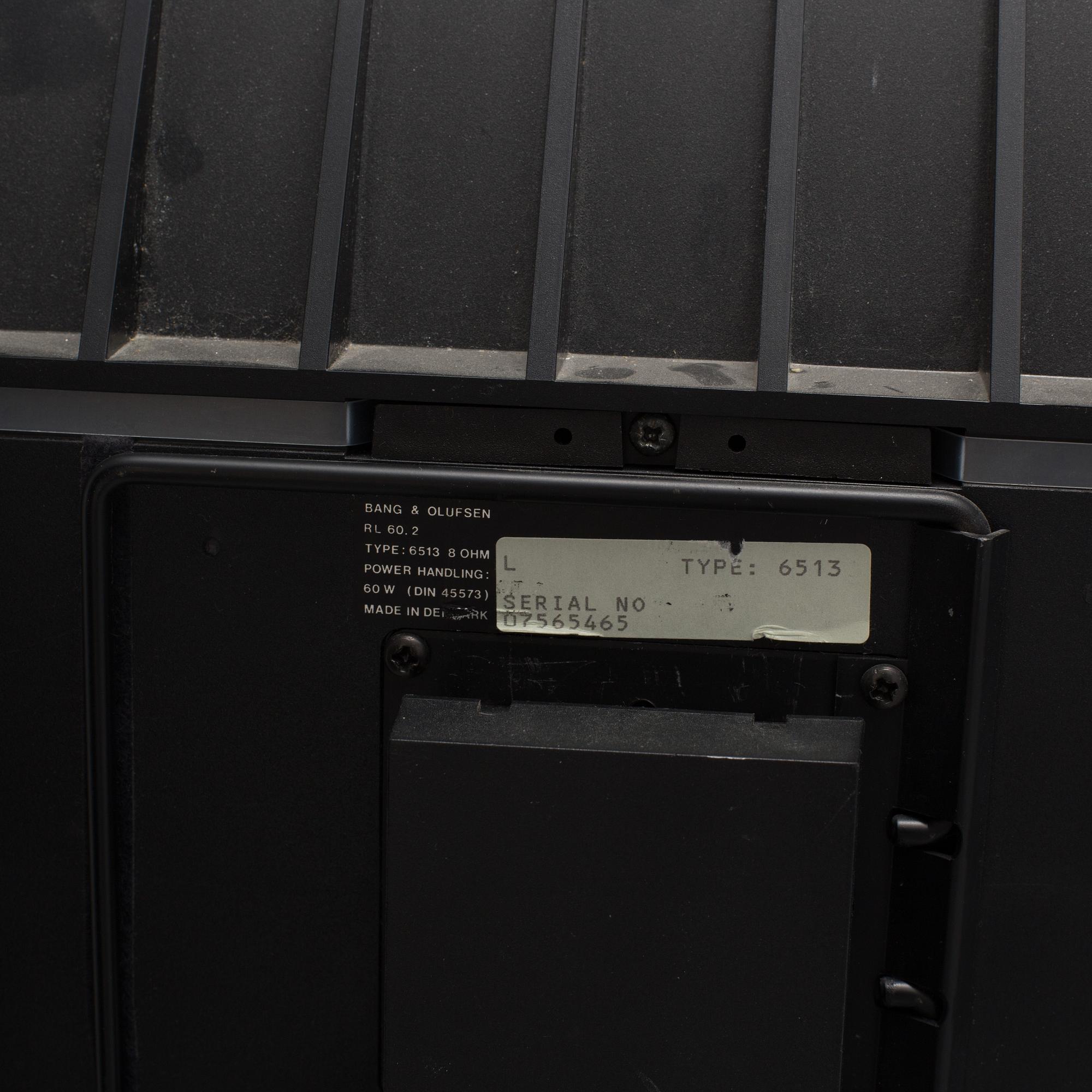 Bang & Olufsen, högtalare RL60, ett par, 1980-tal.