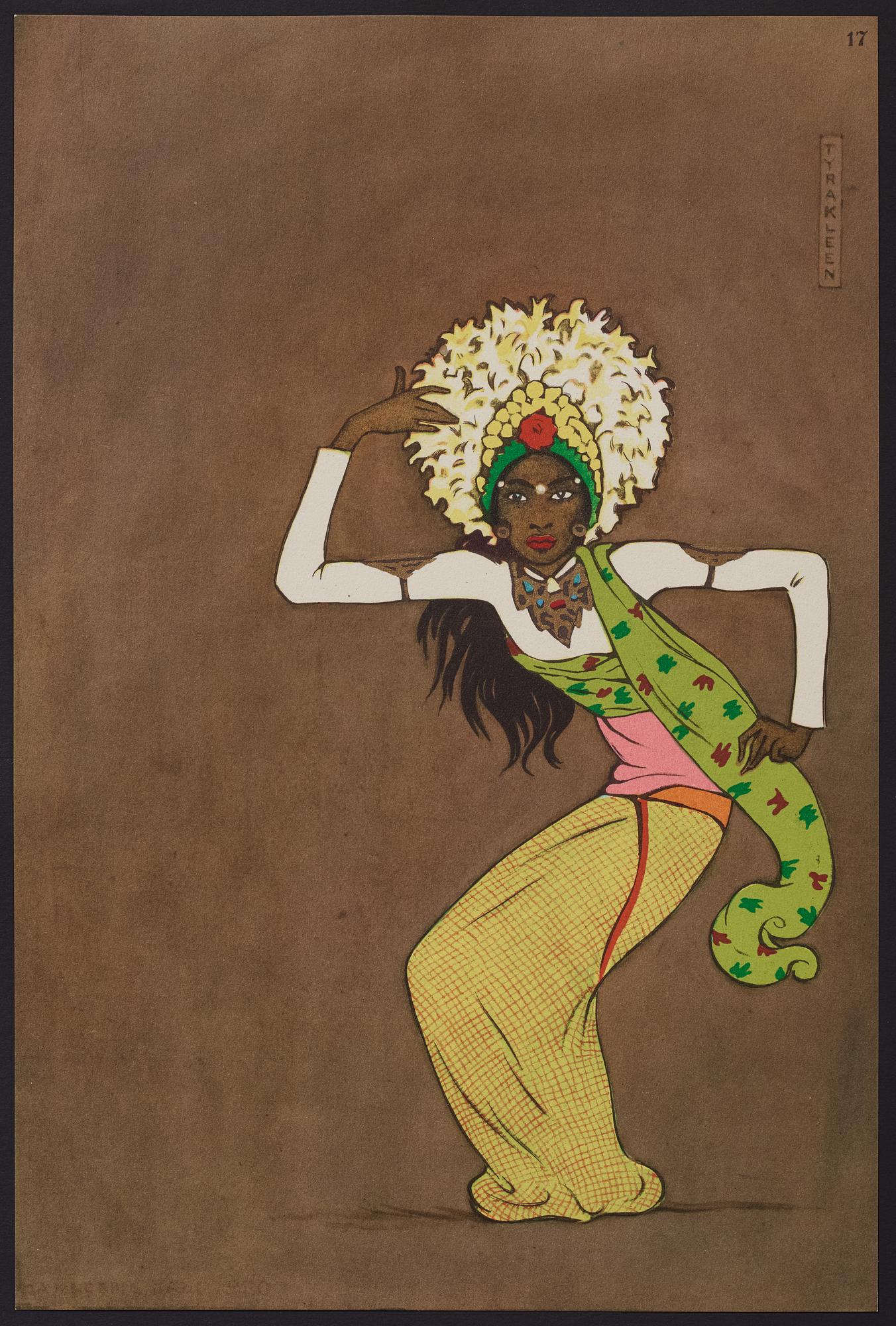 Tyra Kleen, fyra häften med åtta tryckta planscher (varav en dublett), "Temple Dances and Musical Instruments in Bali".