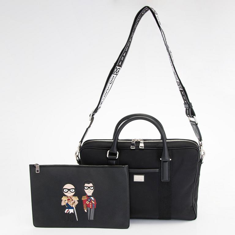 Dolce & Gabbana, portfölj/laptopväska och pouch/clutch.