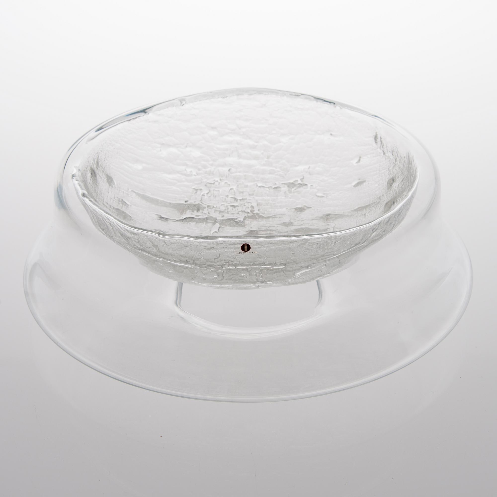 TIMO SARPANEVA, lasiveistos, Finlandia-sarjan kulho, signeerattu Timo Sarpaneva 3376. Iittala.