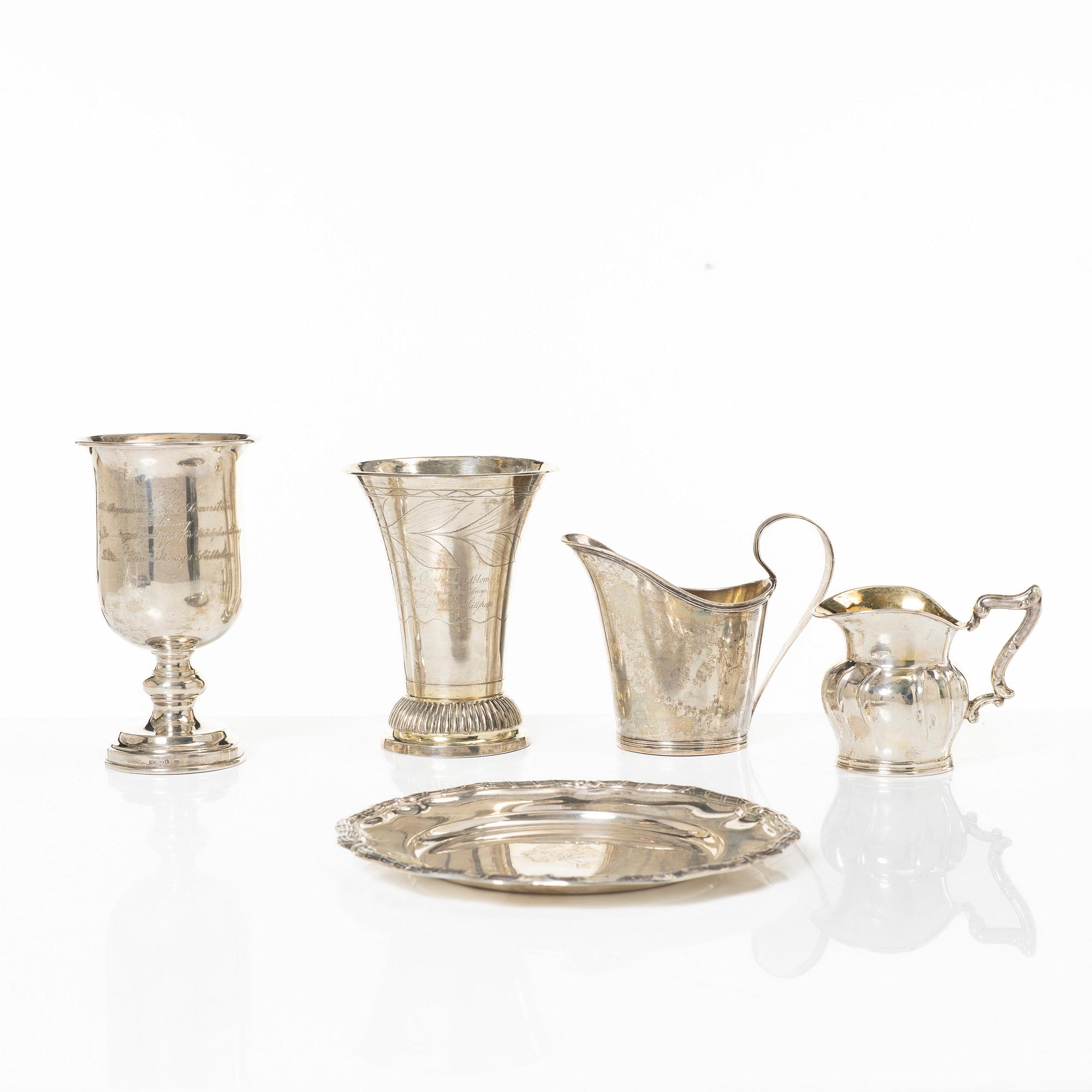 Silver, 5 delar, Sverige, 1800-1900-tal.