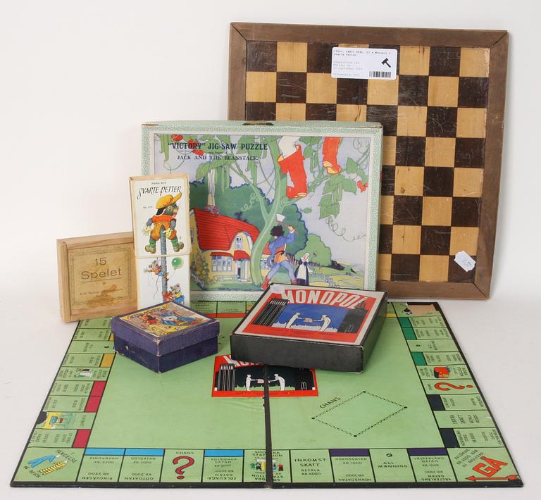 PARTI SPEL, bl a Monopol o Svarte Petter.