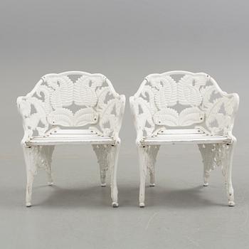 A pair of garden chairs by Melins, Anderstorp.