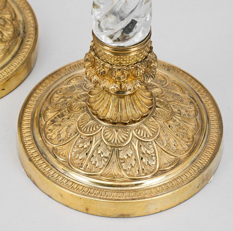 LJUSSTAKAR, ett par, empire, trol Ryssland, 1800-talets första hälft.