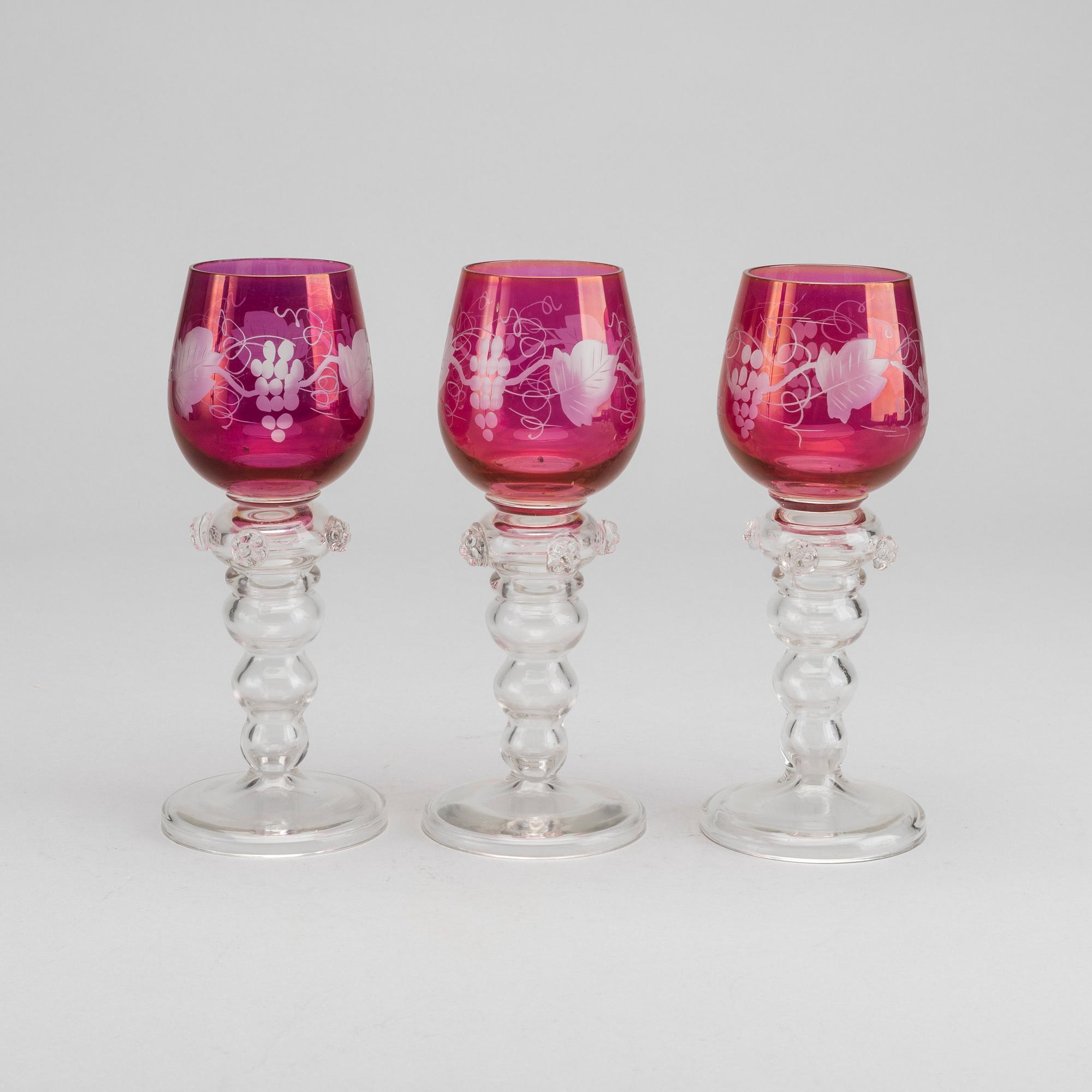 GLASSERVIS, 14 dlr, Trelleborgs glasbruk. 1900-talets första hälft/mitt.