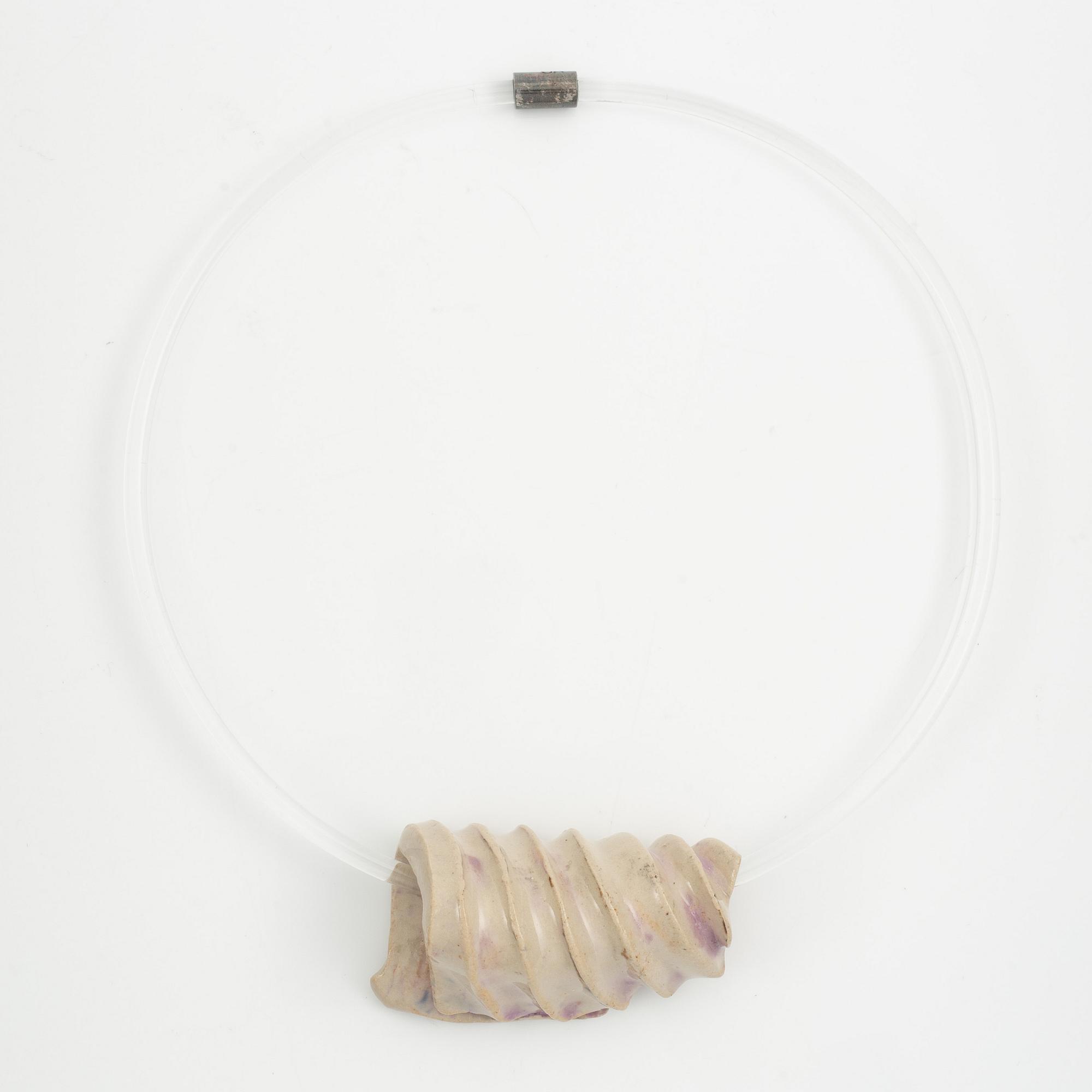 Siv Lagerström, necklace, two pieces, acrylic plastic and stoneware.