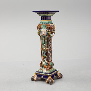 A ca 1900 majolica pedestal.