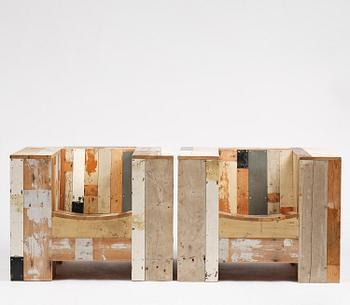 Piet Hein Eek, Armchairs, a pair, “Large Scrapwood Chair”, the Netherlands, after 2008.