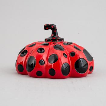 Yayoi Kusama, after. Multiple, 'Red Pumpkin', resin, Benesse Holdings Inc,  Naoshima, Japan.