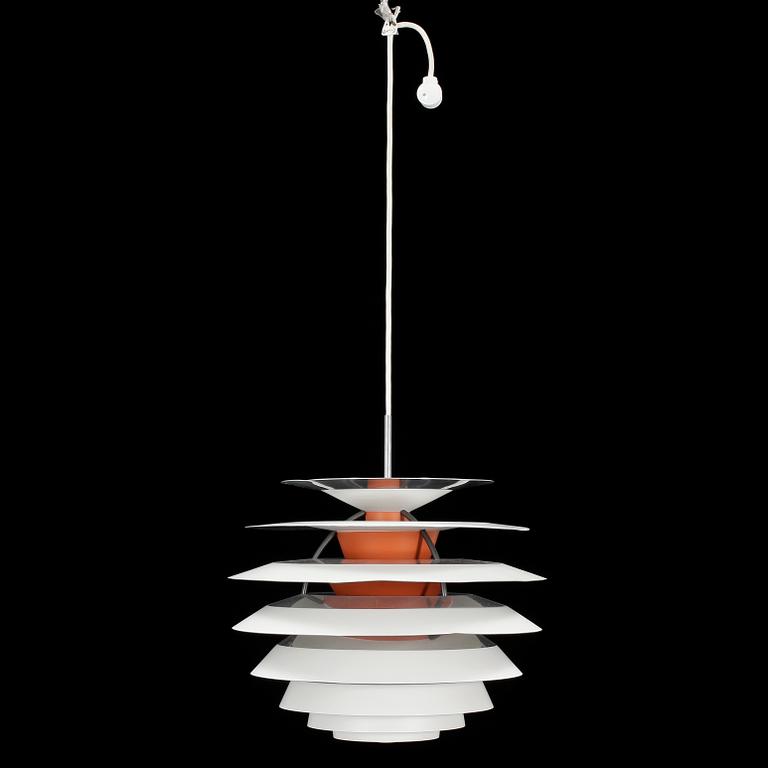 TAKLAMPA, "PH Kontrast", Poul Henningsen för Louis Poulsen, Danmark, 1900-talets andra hälft. Höjd ca 40 cm.