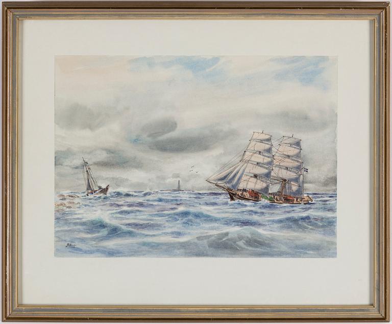 OKÄND KONSTNÄR, 1900-tal, akvareller, 5 st, signerade MHägg.