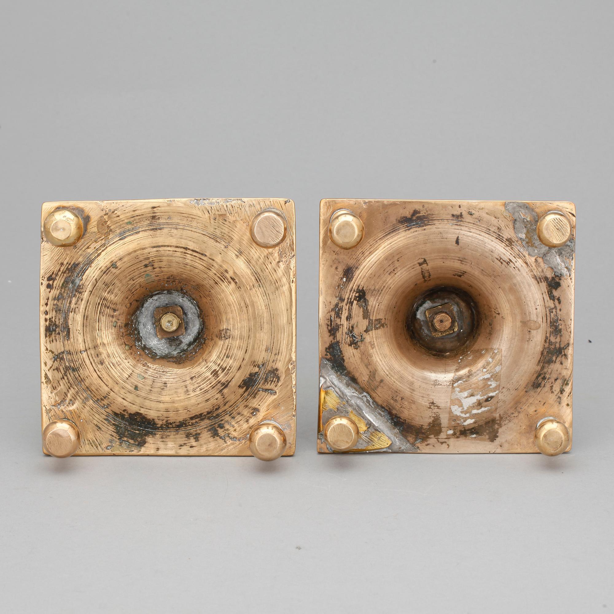 LJUSSTAKAR, ett par, mässing, Barock, 1600/1700-tal.