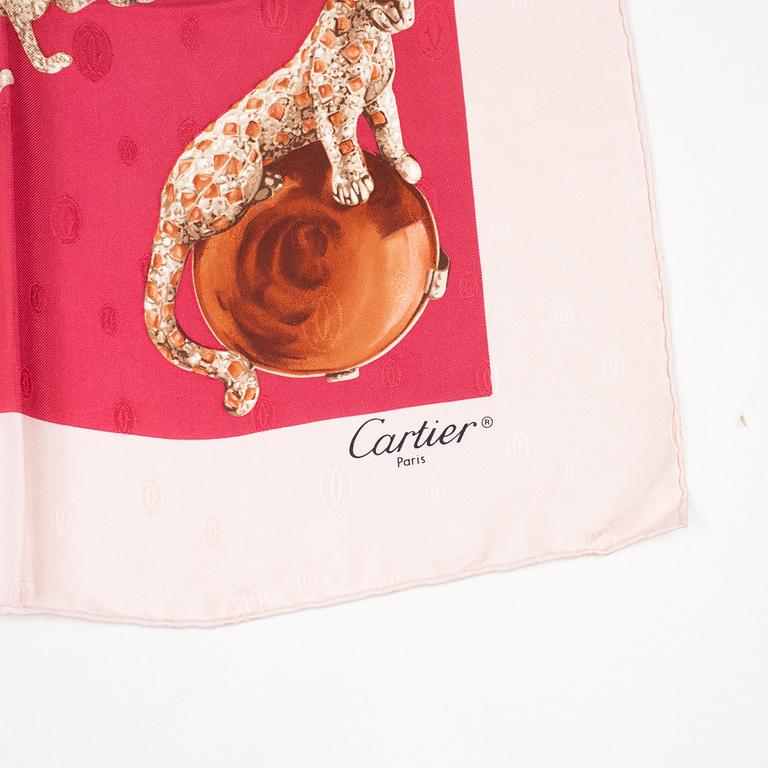 Cartier, a jacquard silk scarf.