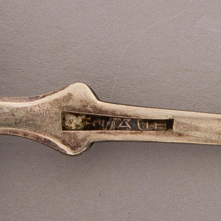 BESTICK, silver och nysilver 23 + 25 delar, "Musslan", finska stämplar, 1923-1955.