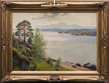 oil on canvas laid on canvas, signed.