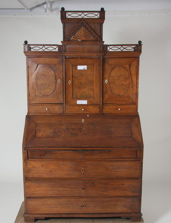 SKRIVSKÅP,Lorentz Nielsens stil, omkr 1800, Danmark.