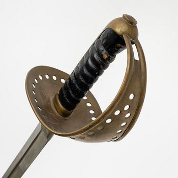 A Swedish cavalry sword, 1893 pattern, with scabbard.