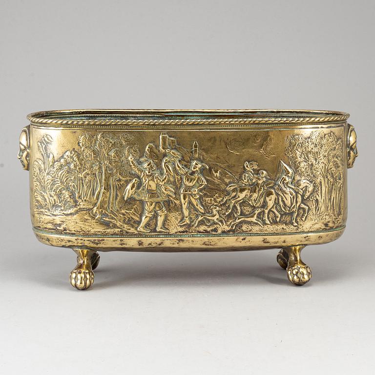 A 19th century brass jardiniere.