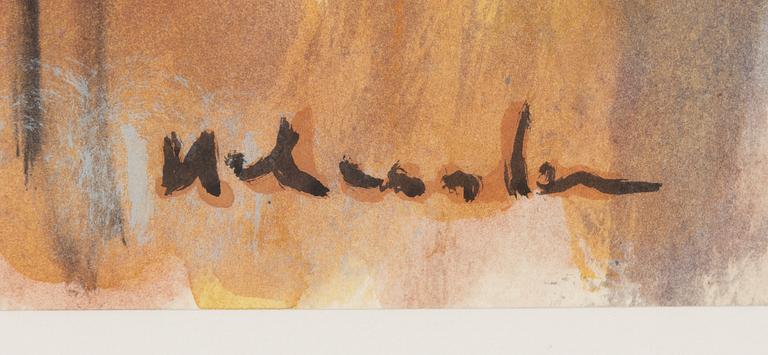 Ruben Heleander, gouache, signed.