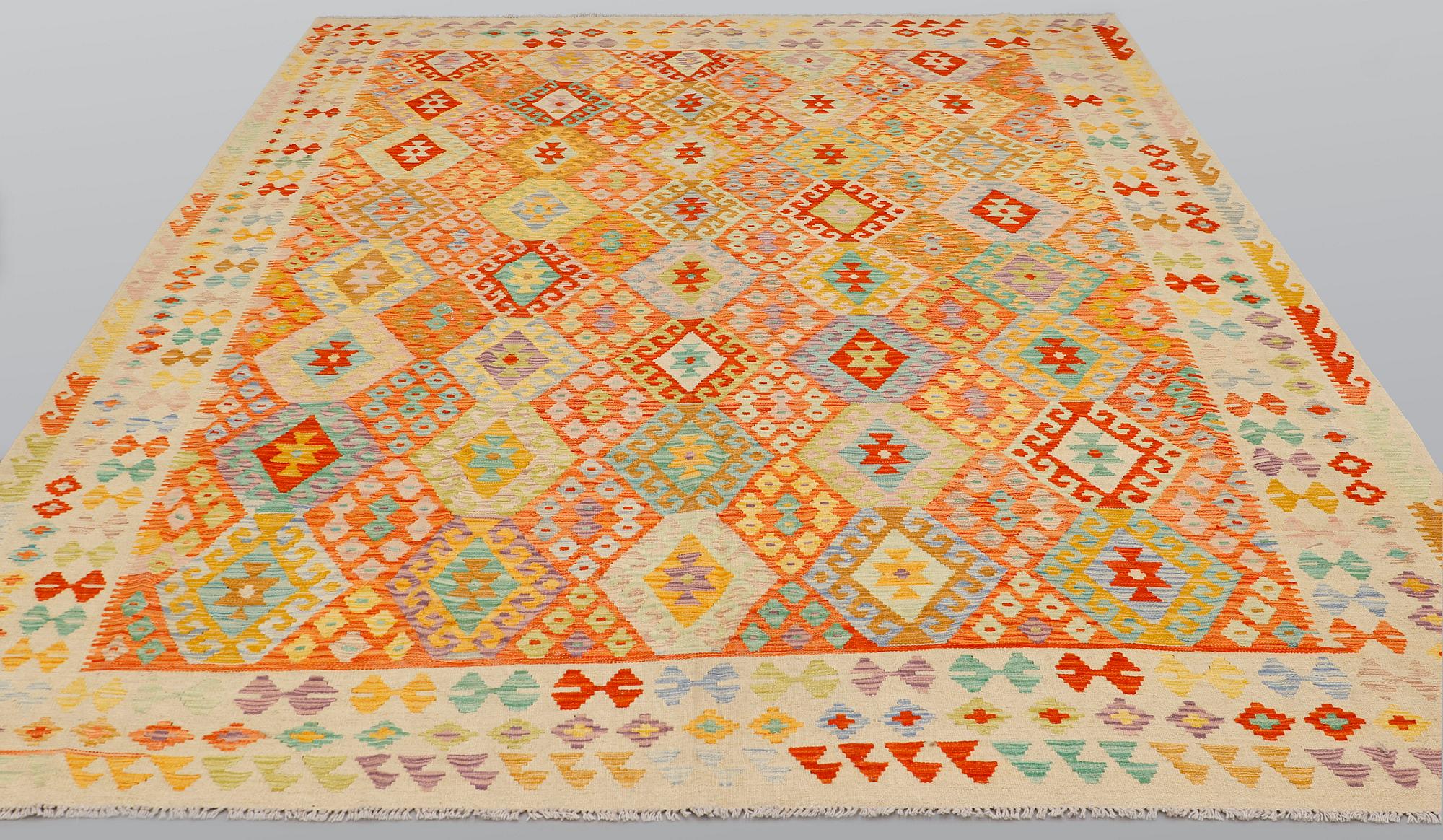 A carpet, Kilim, ca 344 x 252 cm.