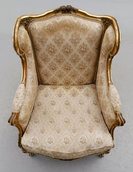 FÅTÖLJ, gustaviansk stil, 1900-talets första hälft.