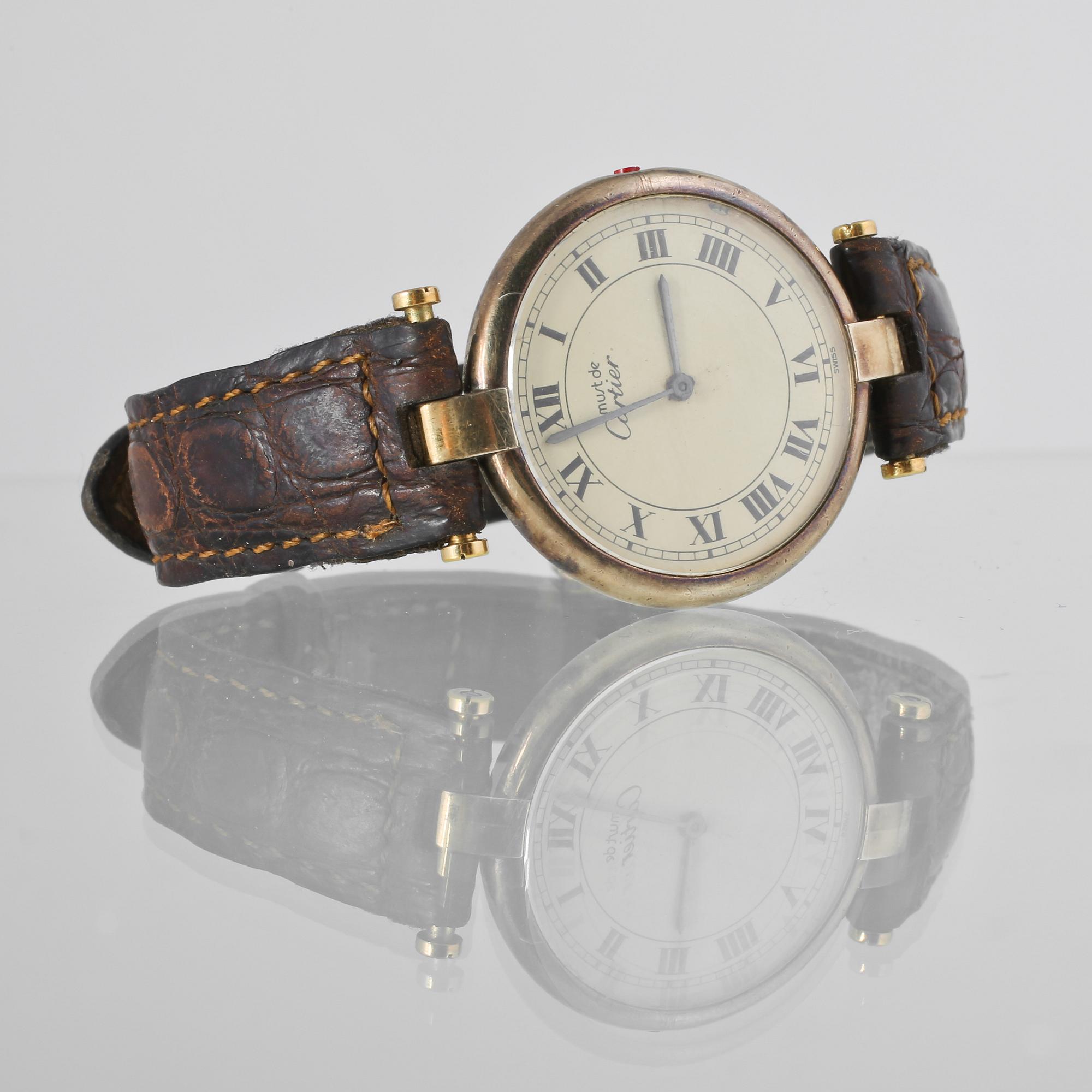 ARMBANDSUR, Must de Cartier, förgyllt silver, 1980-tal.
