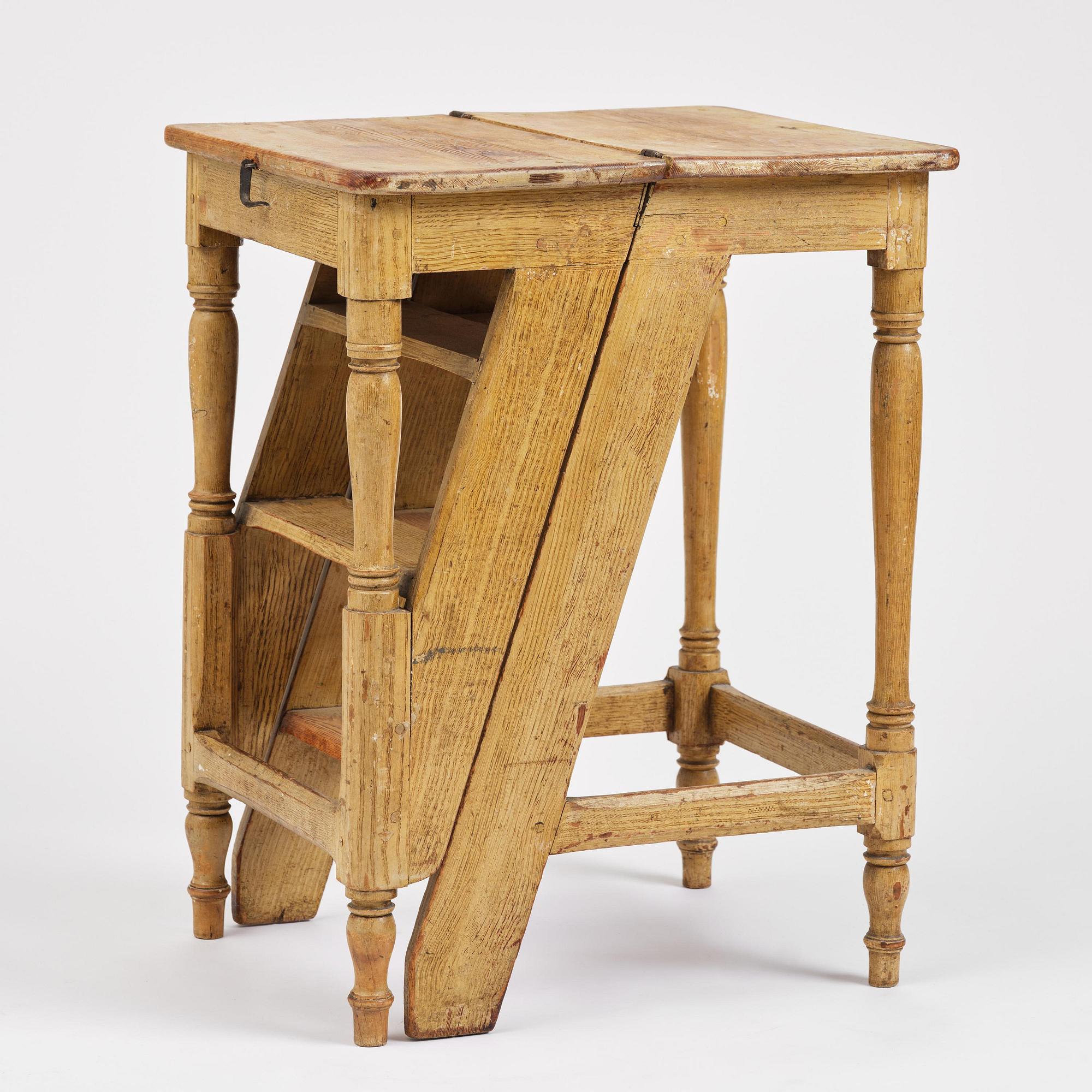 A late baroque library-ladder, mid/later part 18th century.