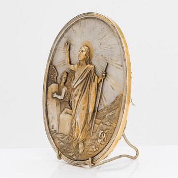 A silver-gilt icon Moskow 1882.
