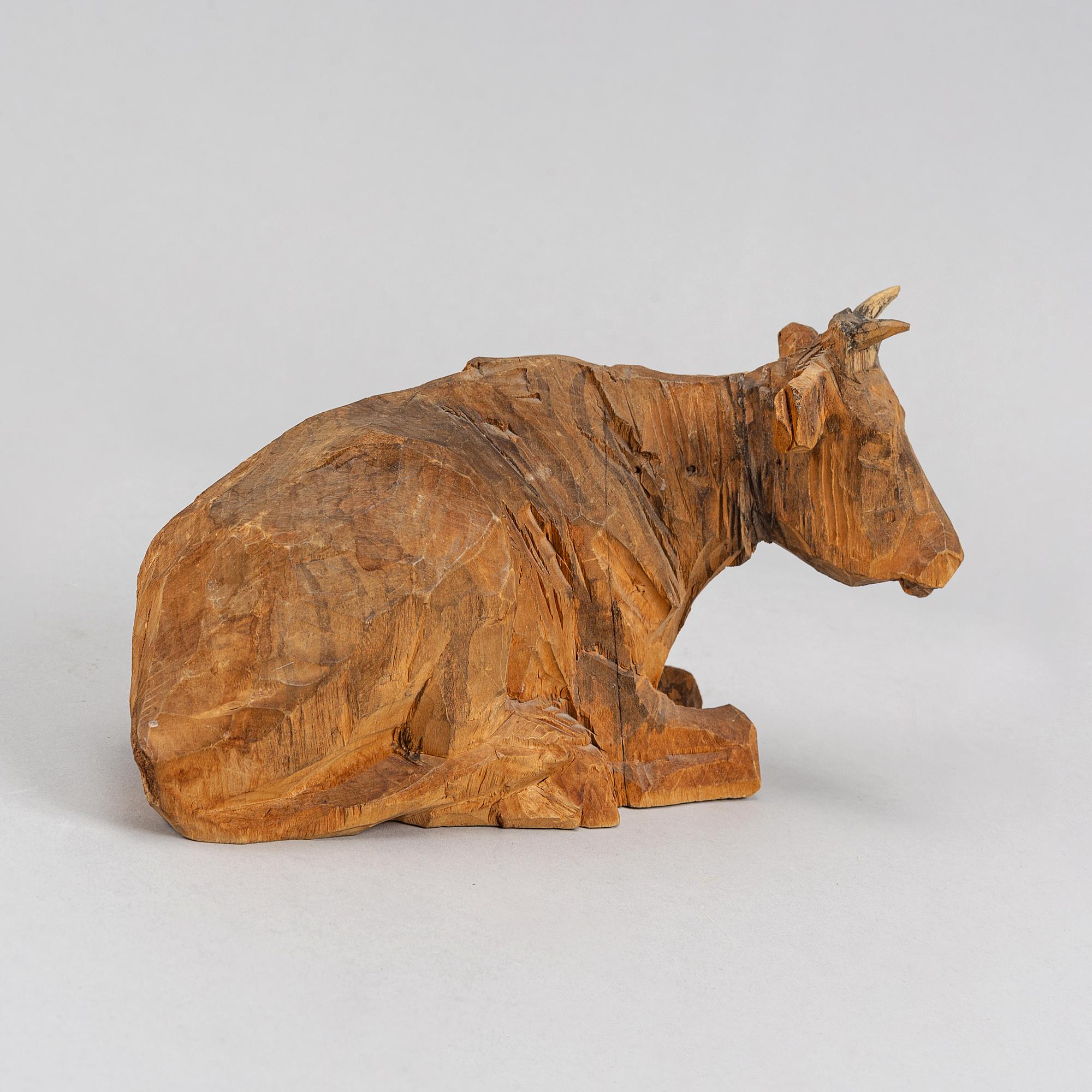 Axel Petersson Döderhultarn, sculpture, wood, stamped signature.