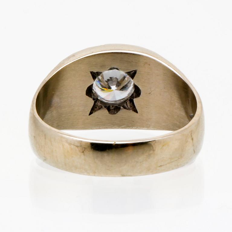 Ring 18K whitegold 1 brillian-cut diamond approx 0,50 ct,
approx G-H VS.