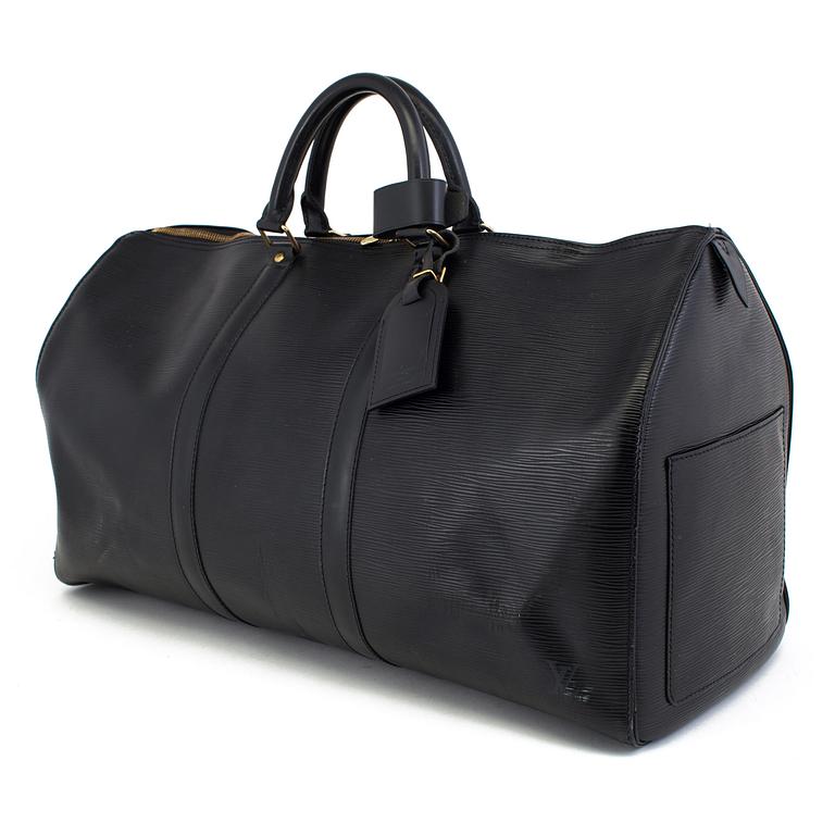 VÄSKA, "Keepall 50 Epi Black", Louis Vuitton.