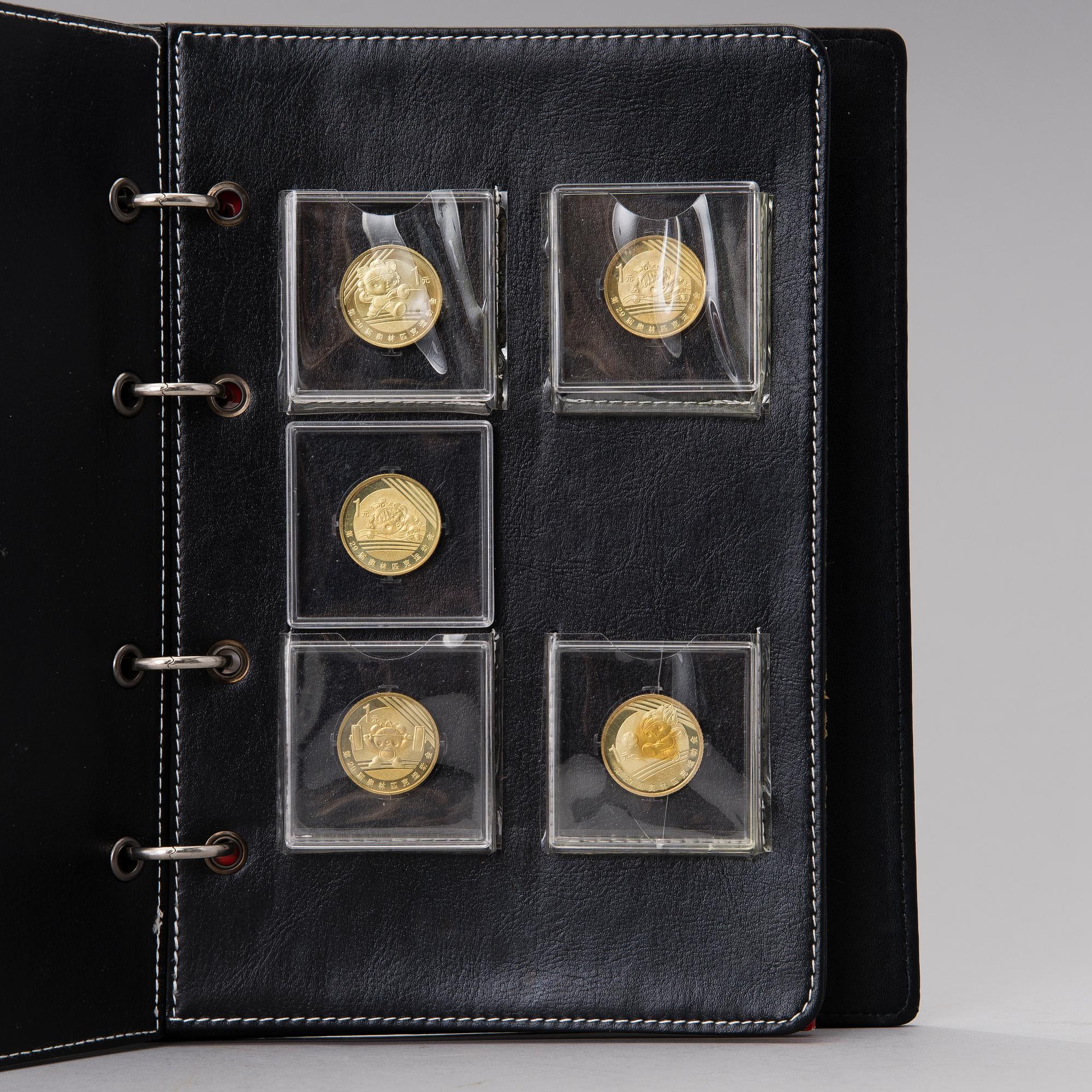 A set of eleven collector's coins from the Olympic Games, China 2008.