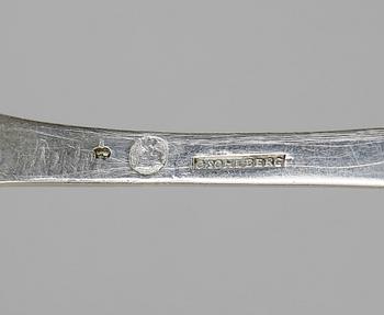 PARTI SILVER, 22 delar, bland annat Anders Gustaf Carlberg, Eksjö, 1858. Vikt ca 628g.