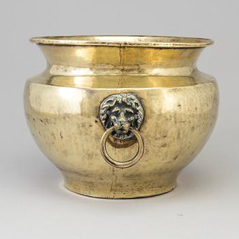 a 18th century brass flower pot.