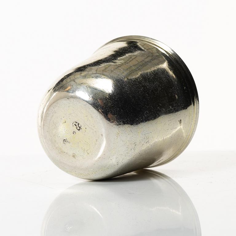 Delvis förgylld silver bägare, möjligen Strasbourg, mitten 1700-tal et.