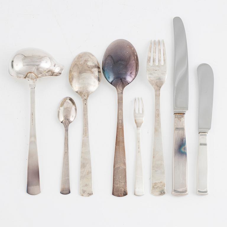 Jacob Ängman, a 61-piece silver cutlery set, 2rosenholm2, GAB, Stockholm, 1960-61.