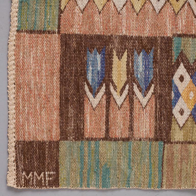 MÄRTA MÅÅS-FJETTERSTRÖM, VÄVNAD, "Crocus", inplock på linnebotten, ca 69 x 151 cm, signerad MMF.