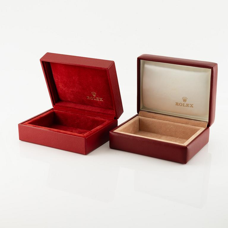 Group of watch boxes, three Rolex, one Audemars Piguet.