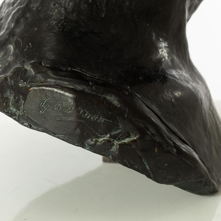 Gudmar Olovson, sculpture. Signed. Numbered. Foundry mark. Bronze, height 36 cm, length 24 cm.