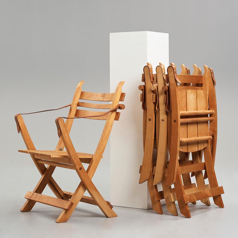 HANS J WEGNER, 4 folding chairs, model "PP 90", for P.P møbler, Denmark 1970's.