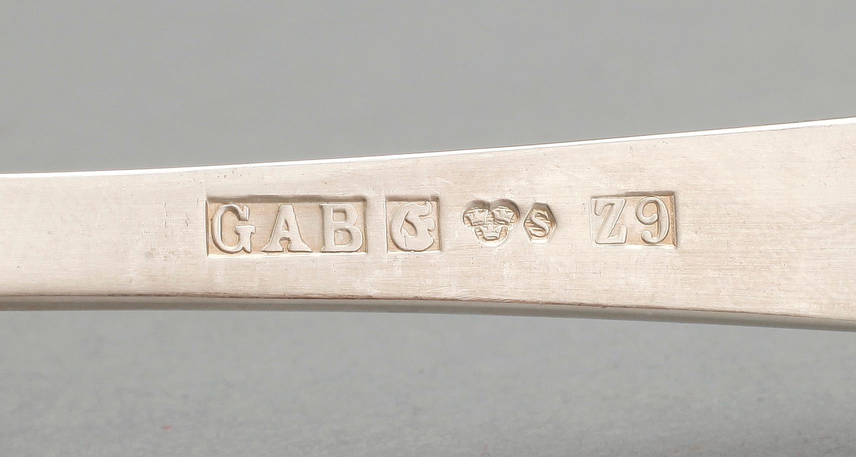 BESTICKUPPSÄTTNING, 43 delar, silver, "Rosenholm", GAB, 1960-70-tal. Tot ca 1680 gram.