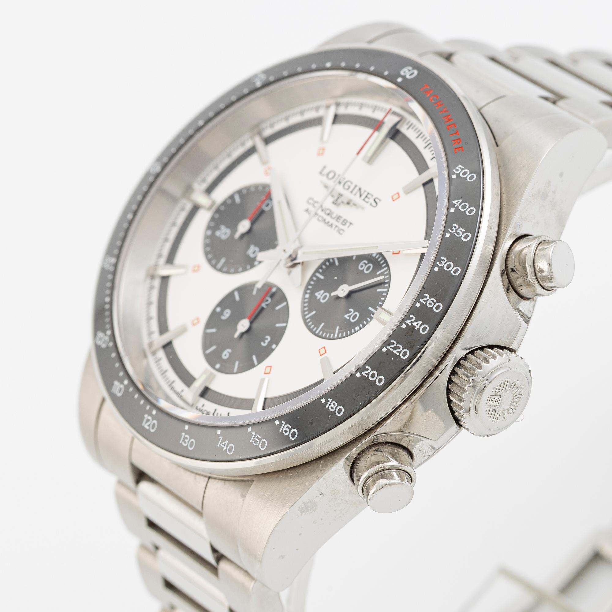 Longines, Conquest, chronograph, wristwatch, 42 mm.