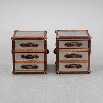 A pair of contemporary side tables.