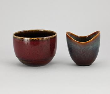 SKÅLAR, 2 st, stengods, Stig Lindberg Gustavsberg.