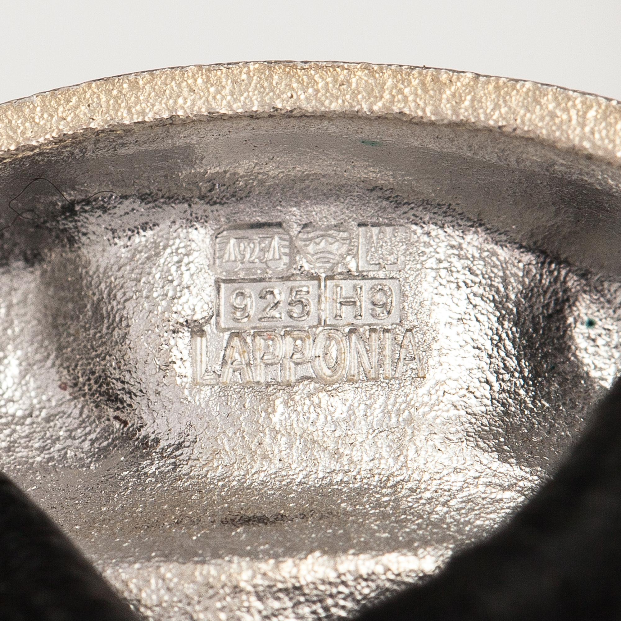 BJÖRN WECKSTRÖM, A stelring silver and leather necklace "Trix". Lapponia 2009.