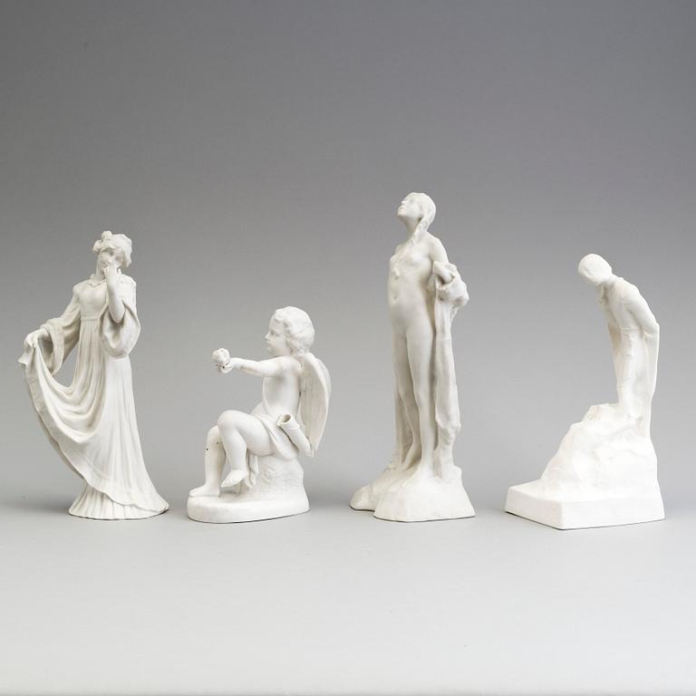 FOUR PARIAN FIGURES, Gustafsberg, ca 1900.