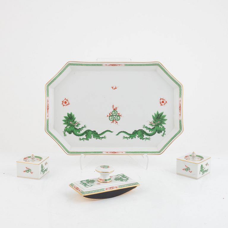 Meissen, skrivställ, 4 delar, porslin, Tyskland, omkring 1900.