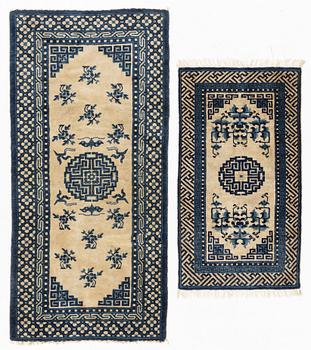 Two Baotou rugs, China, c. 112 x 62 and 165 x 78 cm.