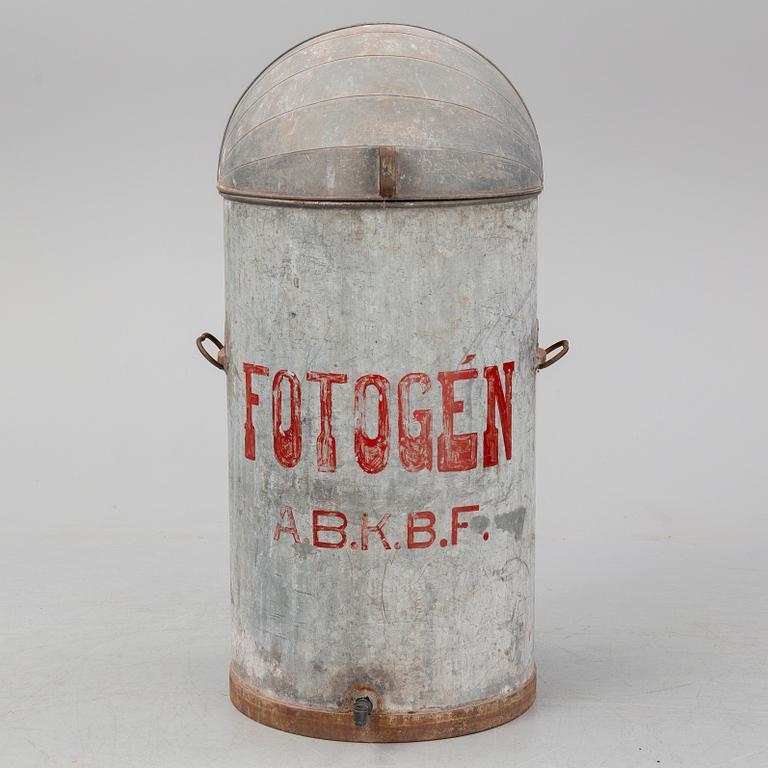 A kerosene barrel from the early 20th century.