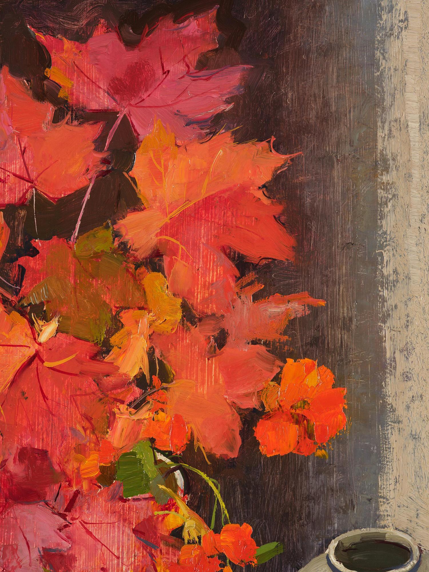 Olle Hjortzberg, Still Life with Maple Leaves.